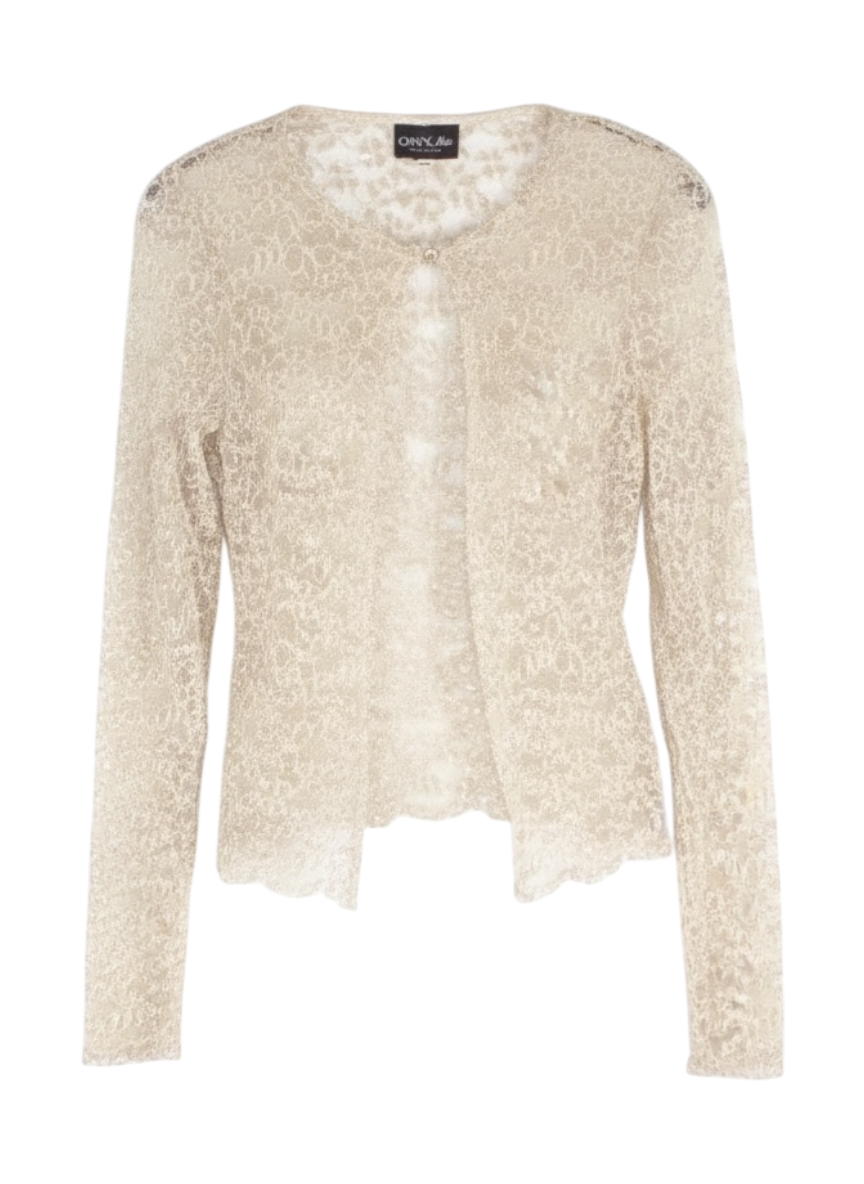 onyx nite champaign gold lace cardigan