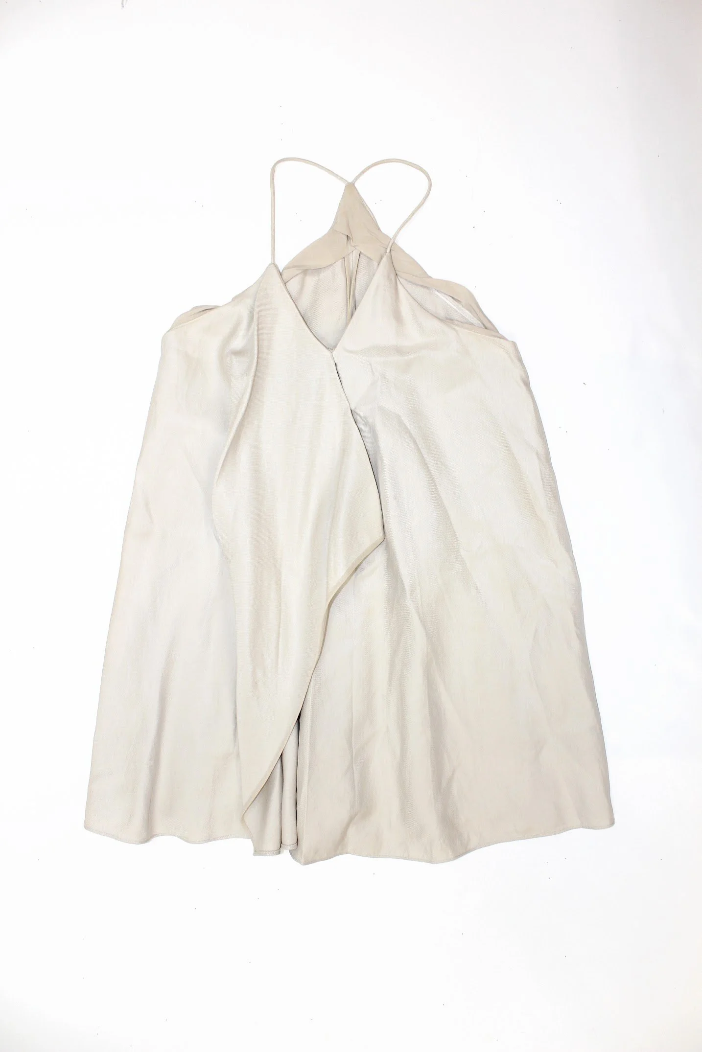 phillip lim ivory racer back smocked silk mini dress