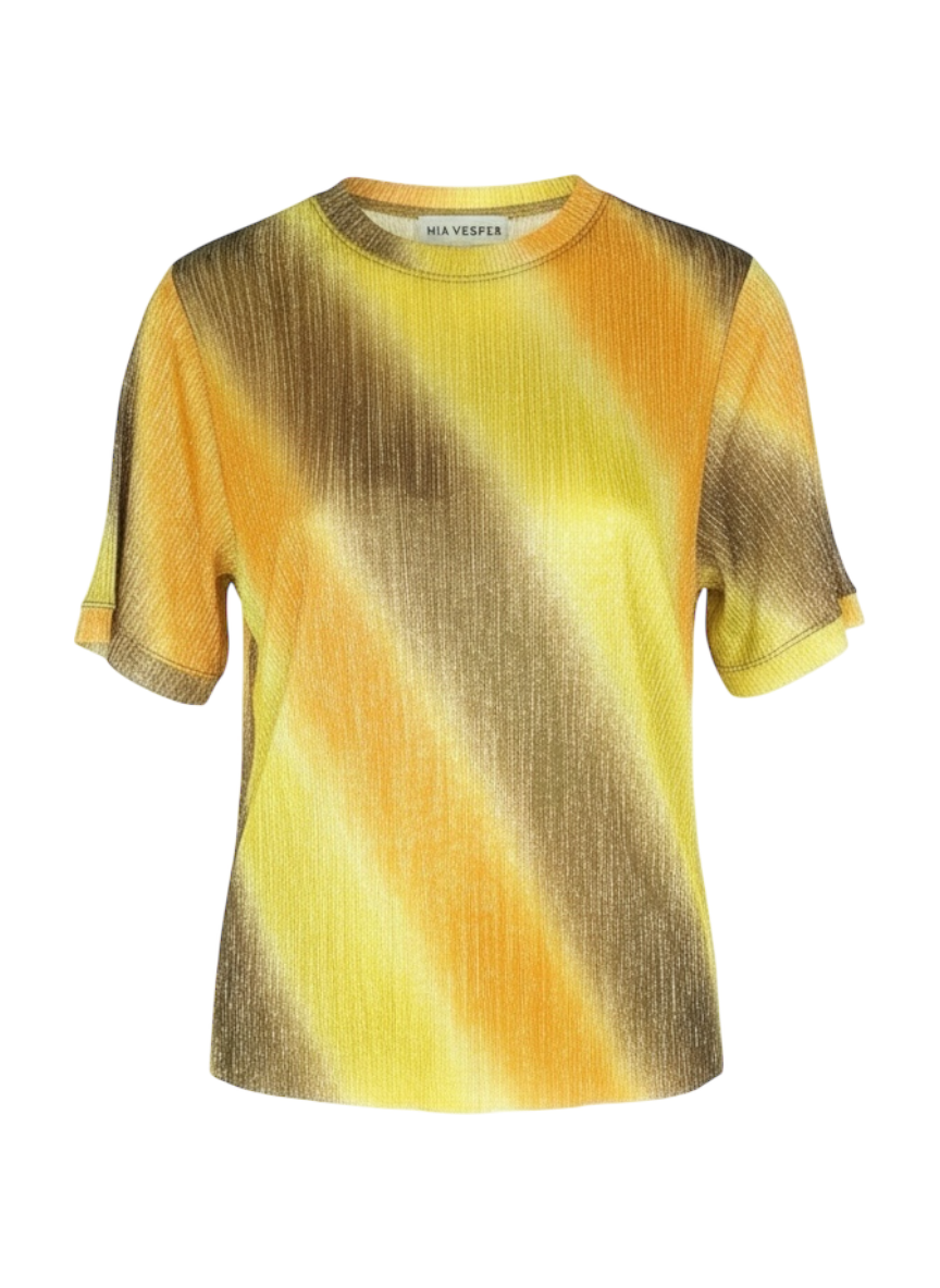 Mia Vesper metallic sheer t-shirt