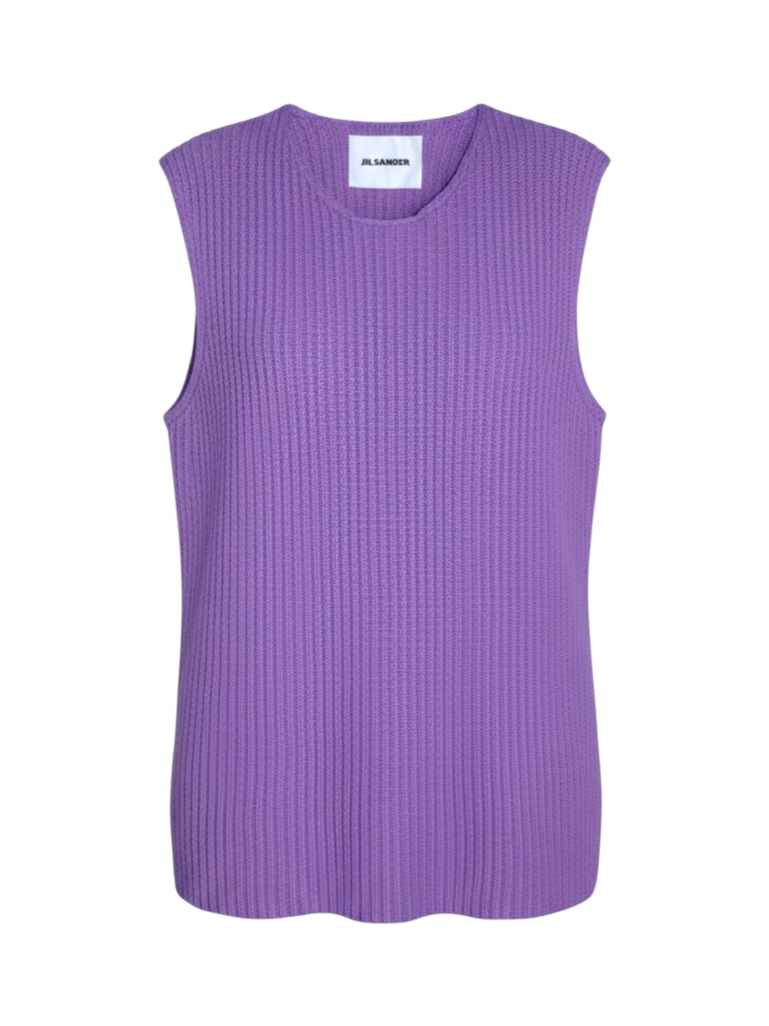 Jil Sander Purple Wool Ribbed Wool Knit Sweater Vest