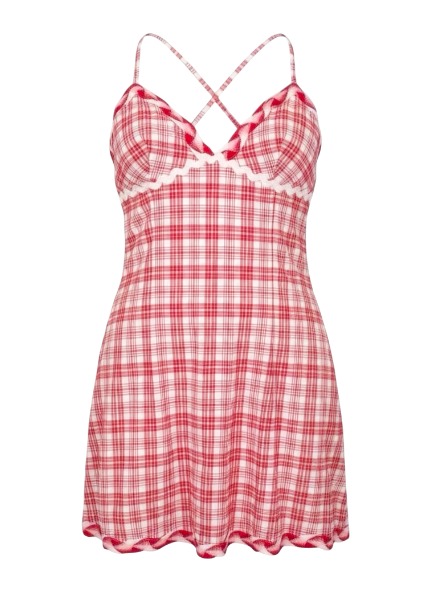 miss sixty red gingham mini dress