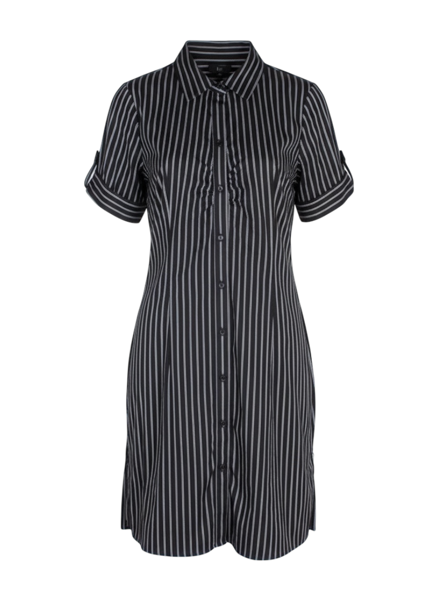 Byer California Black Pinstriped Shirt Dress