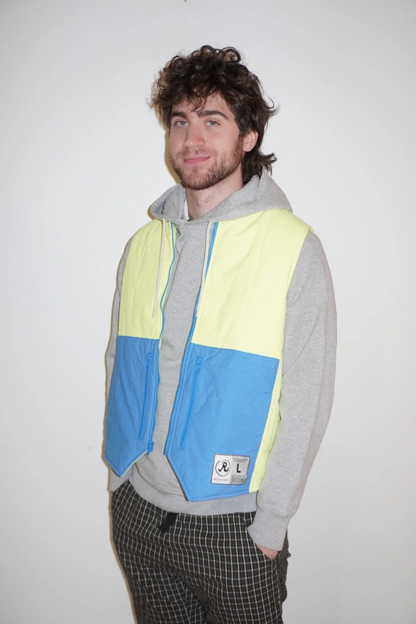 richardson neon color bloc puffer vest