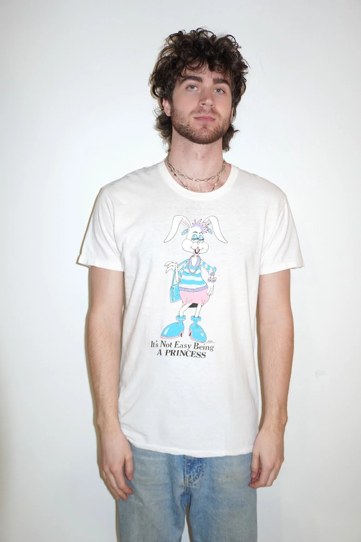 vintage not easy being a princess white novelty tee