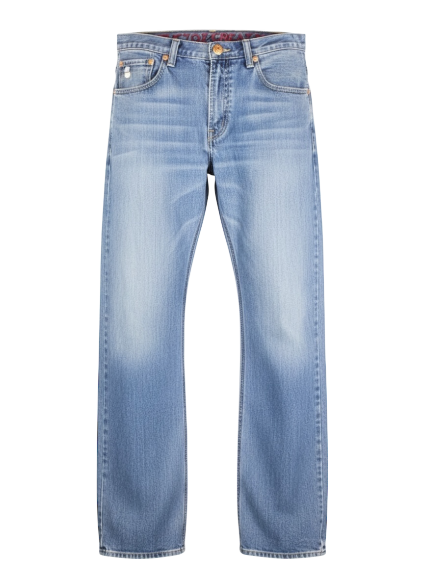 cavi acid wash denim jeans with embossed detail
