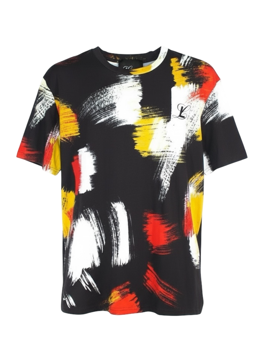 luar black brush stroke cotton tee