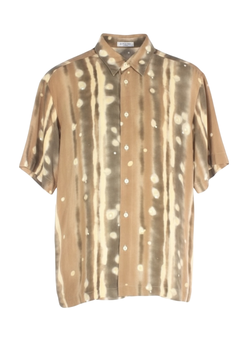 bertone vtg brown striped graphic shirt