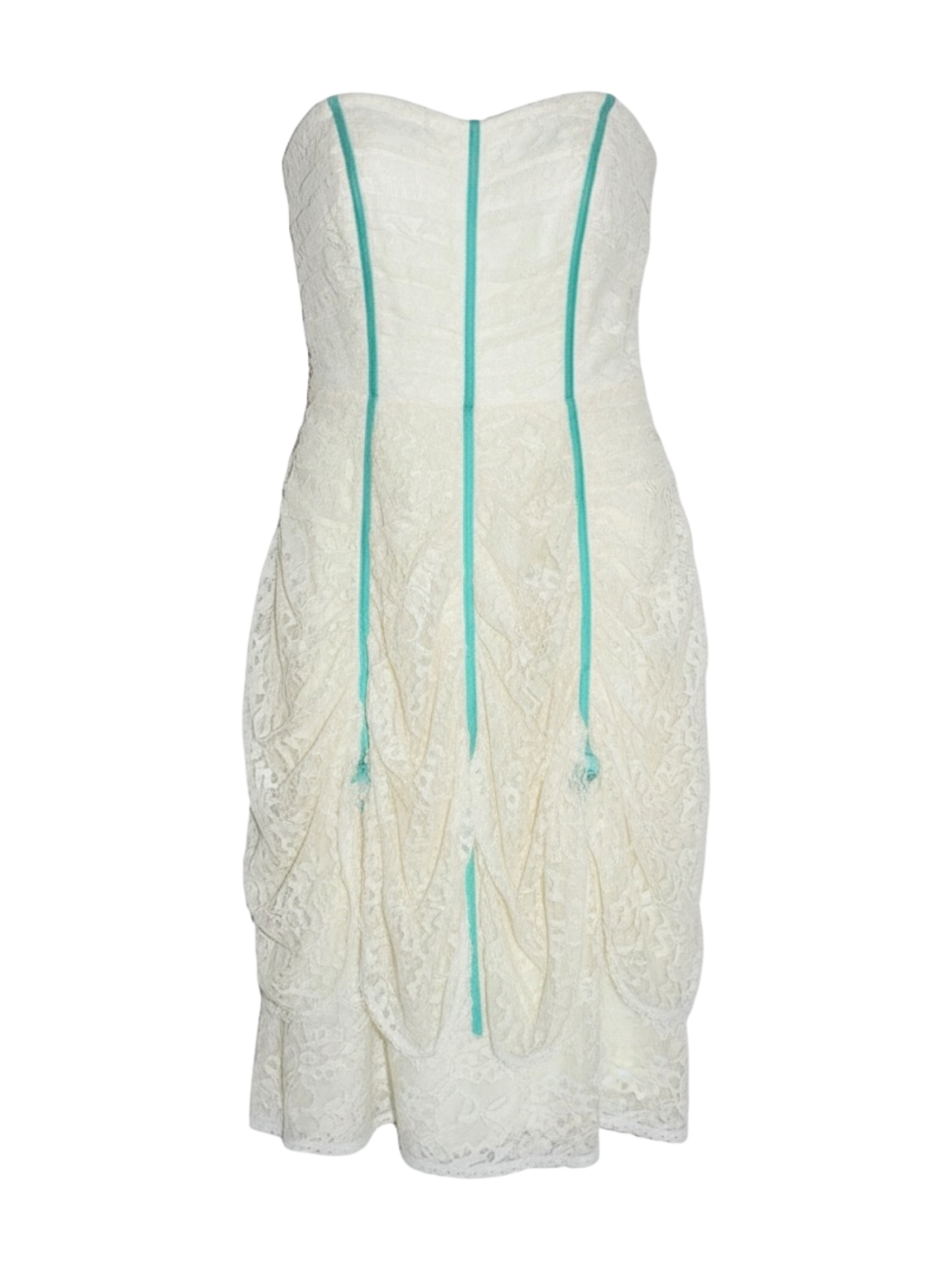 Betsey Johnson White Lace Strapless Dress