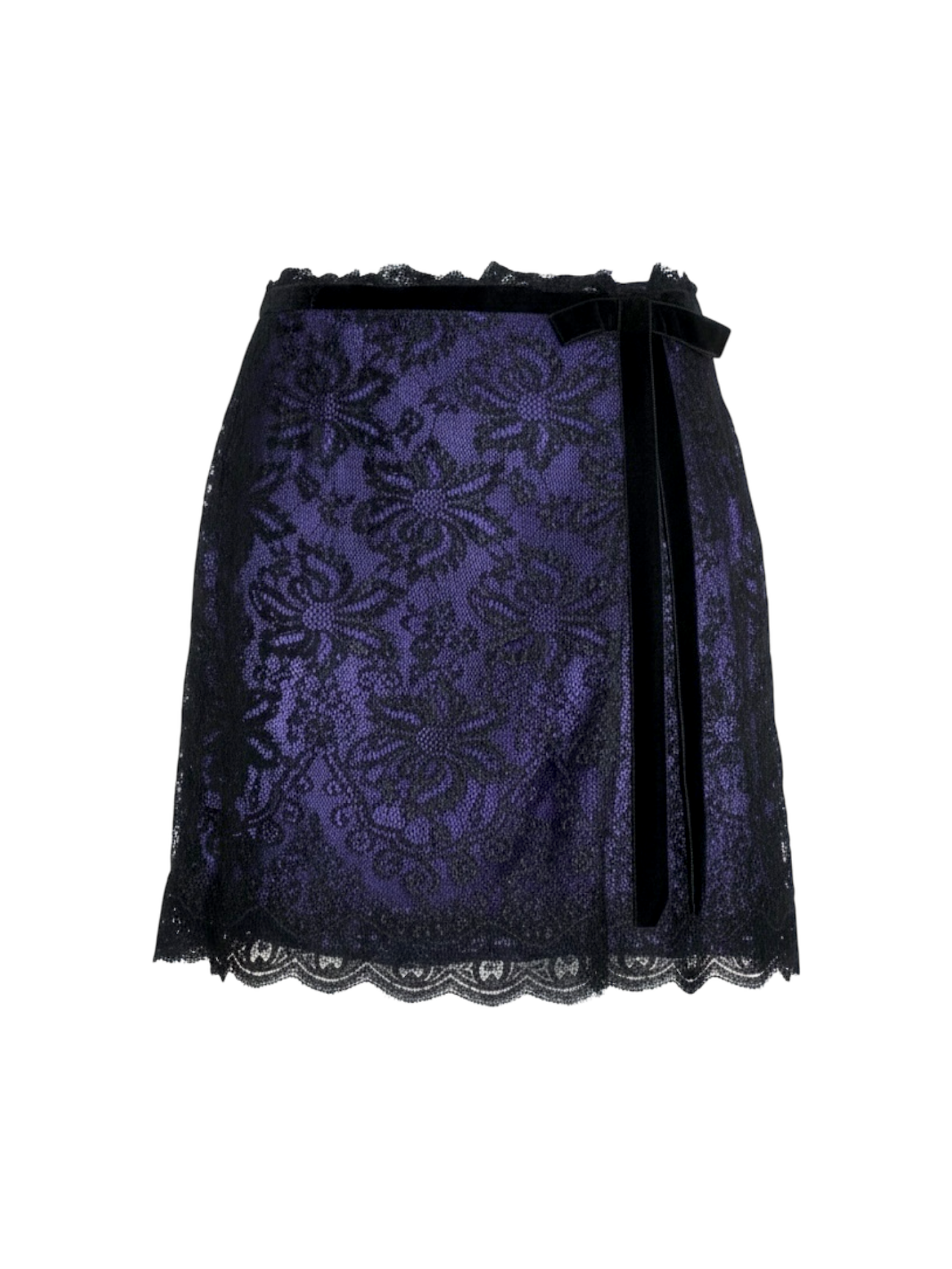 Dolce & Gabbana Purple Lace Overlay Skirt
