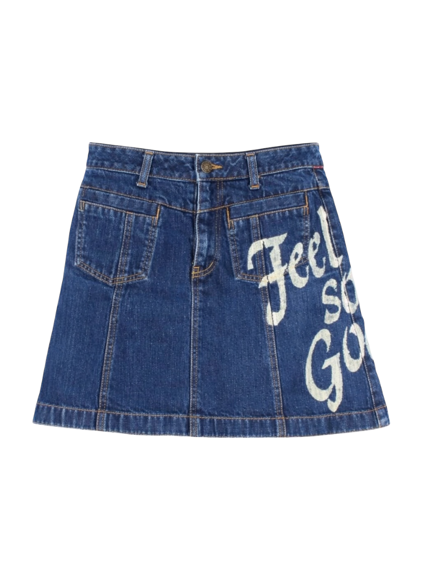 ozone community japanese denim mini skirt