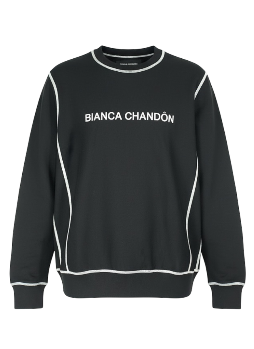 bianca chandôn black contrast stitch sweatshirt
