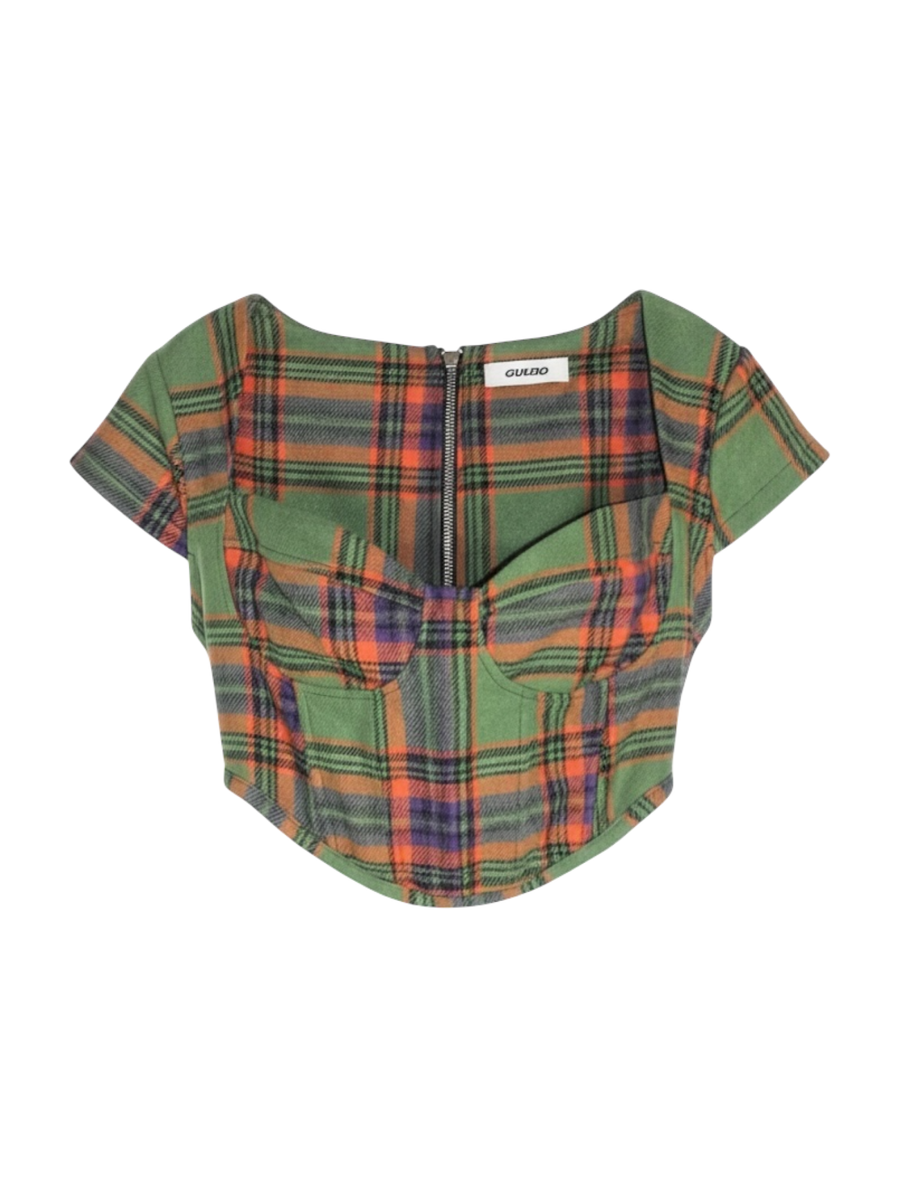 Guizio Green Tartan Corset Top