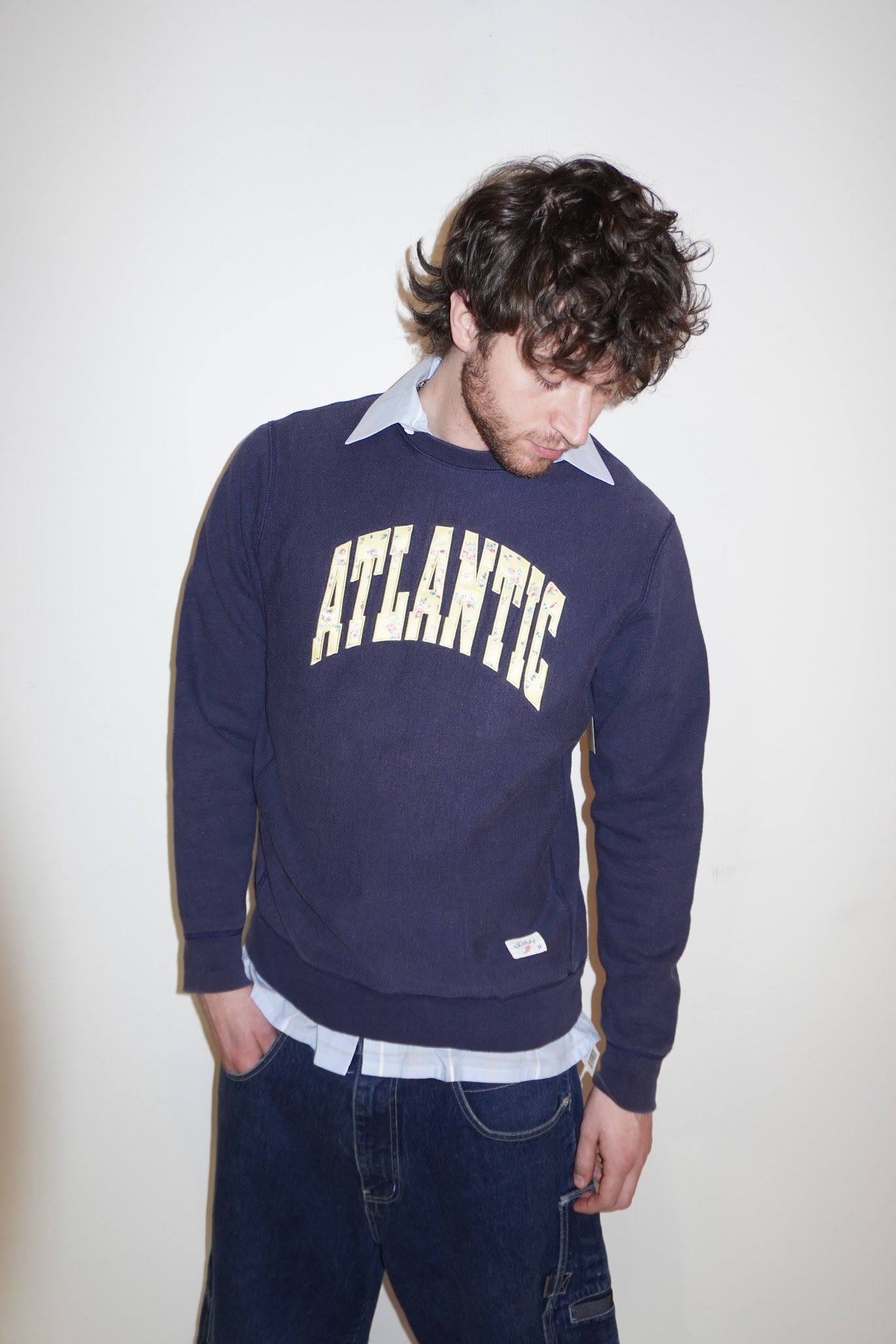 noah navy sweatshirt with floral 'atlantic'