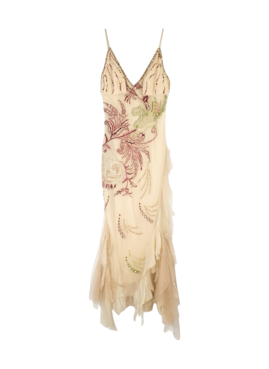 Mandalay y2k nude mesh boho fairy dress