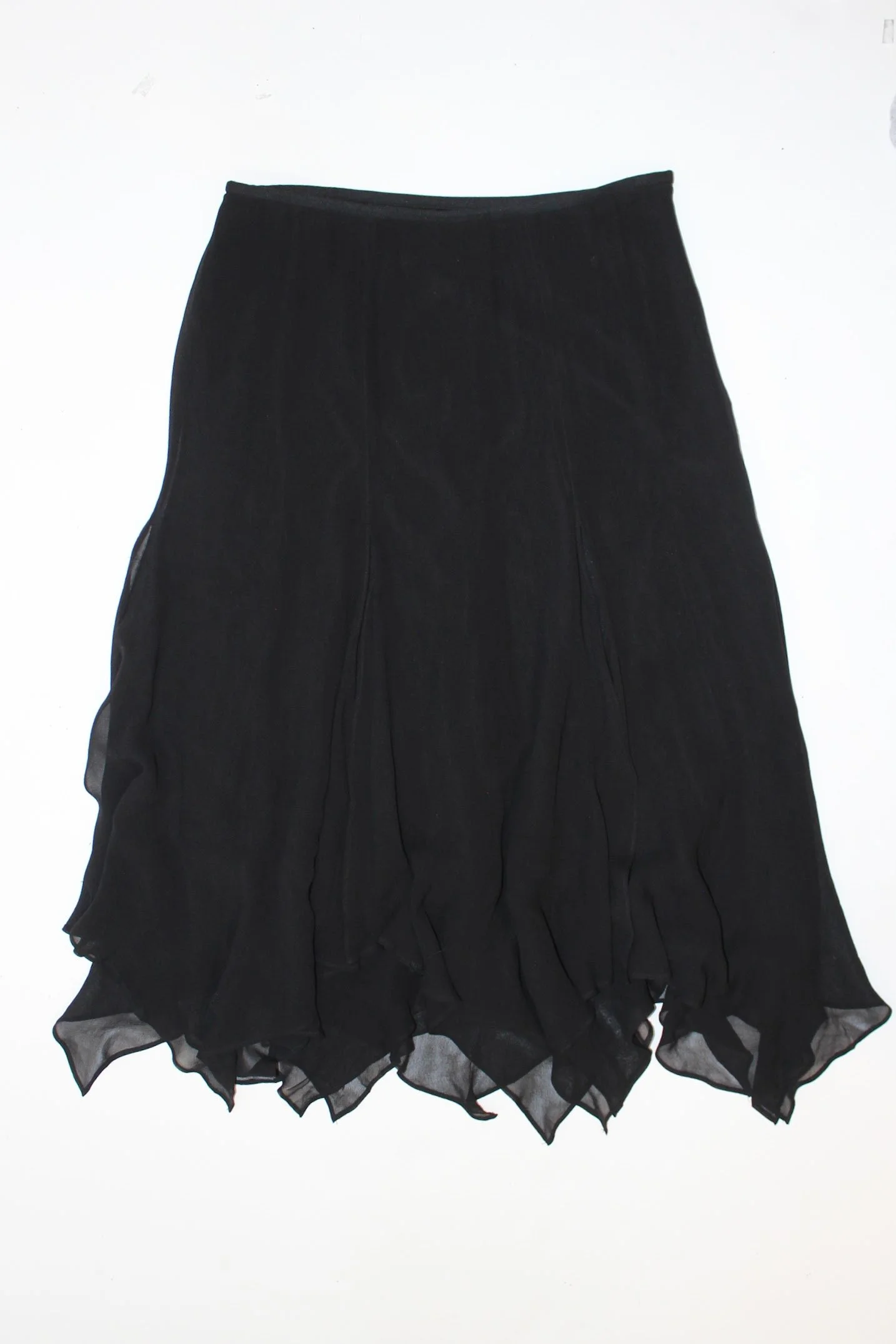 tadashi black silk maxi skirt
