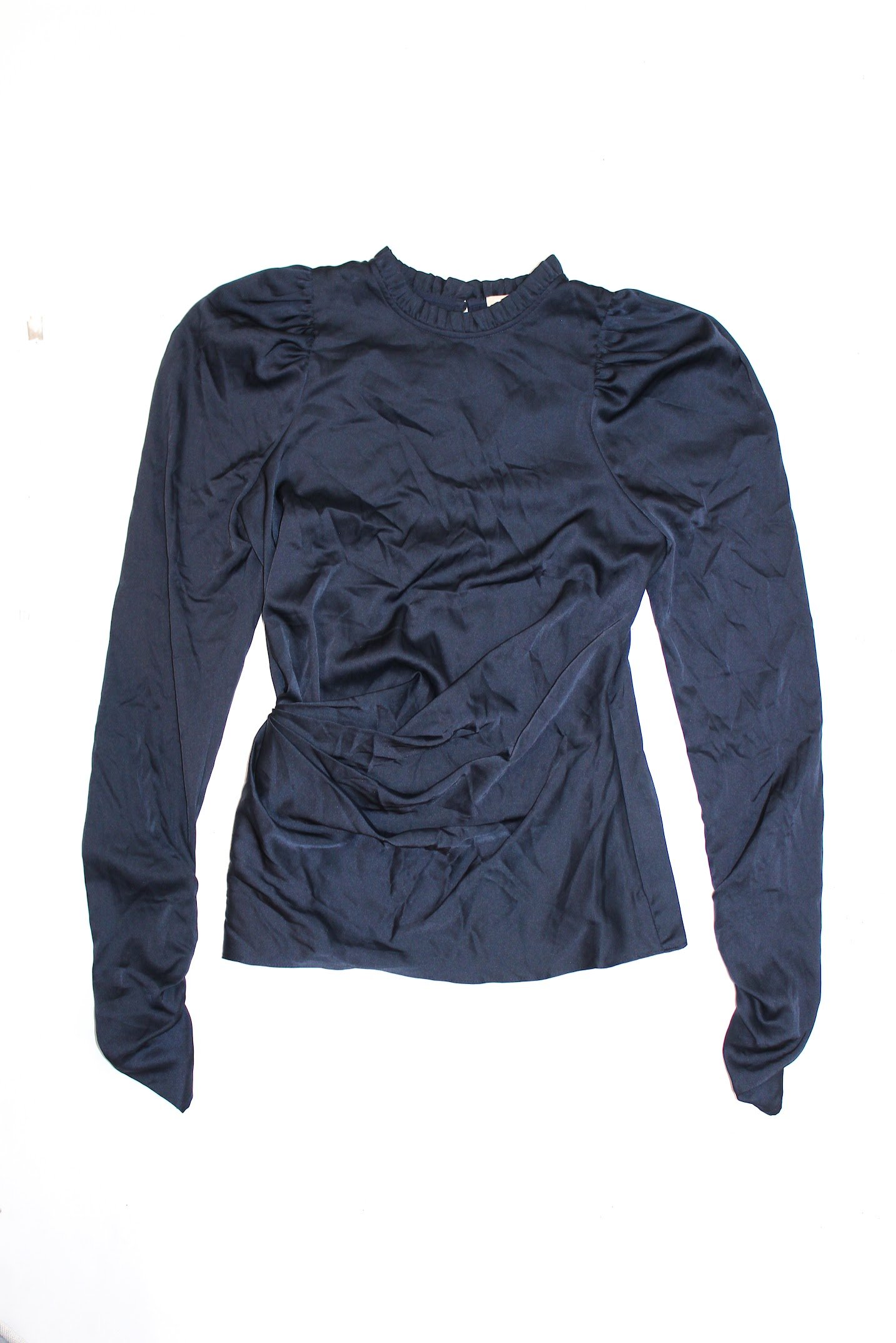 keepsake navy draped blouse
