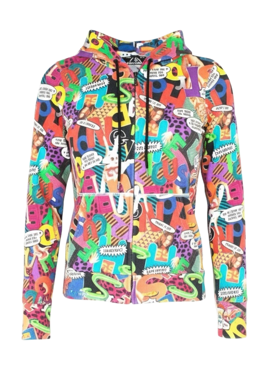 hysteric glamour pop art collage zip-up hoodie