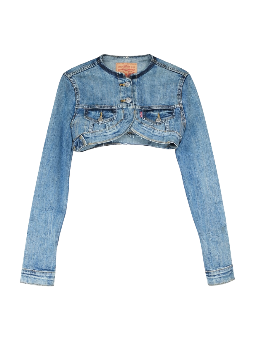 Levi's upcycled denim super crop jacket