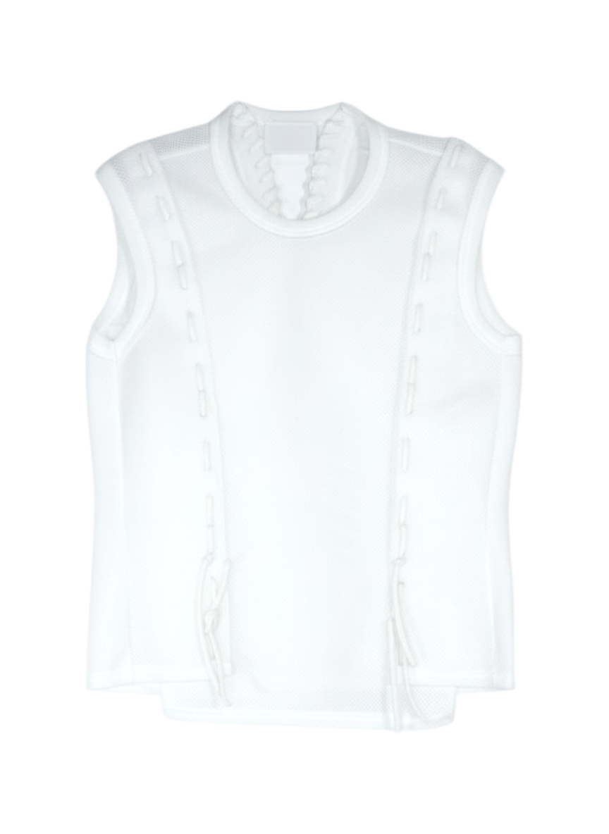 Comme des Garçons White Neoprene Mesh Vest