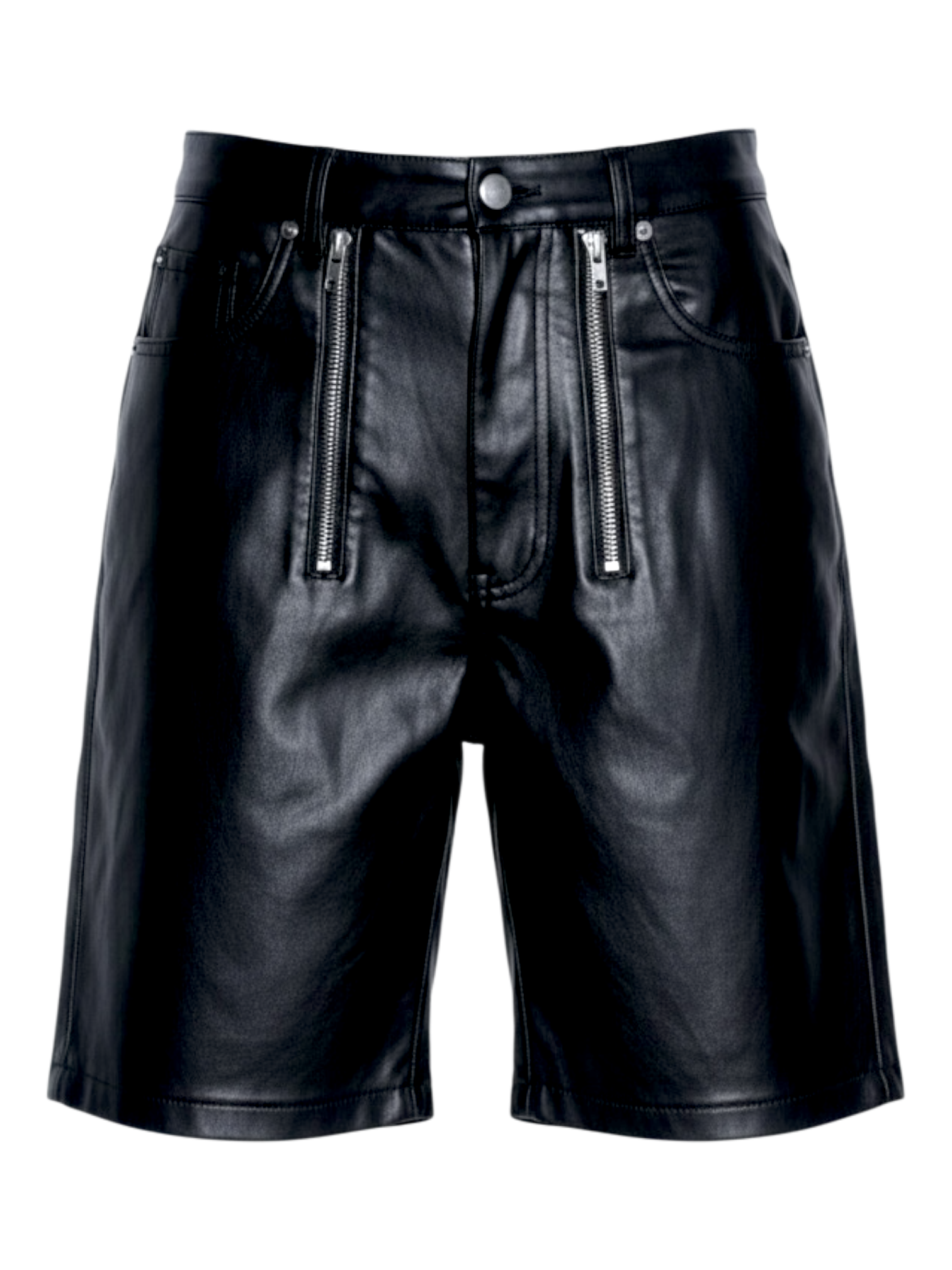 GmBh Faux Leather Zip Shorts