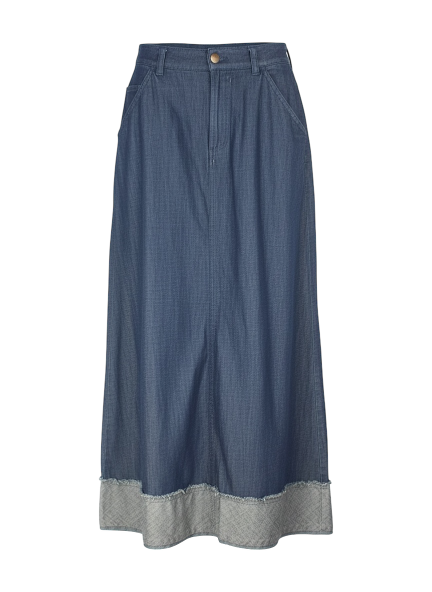 90s DKNY lightweight denim cotton maxi skirt