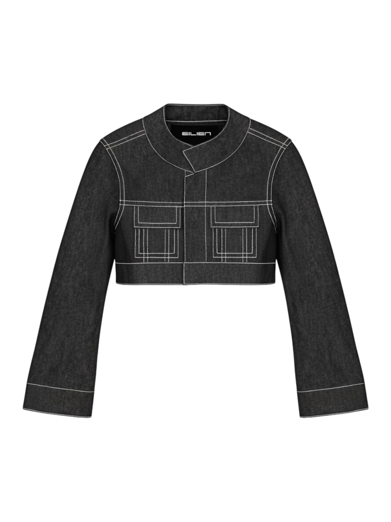 Eilien Dark Wash Cropped Denim Jacket