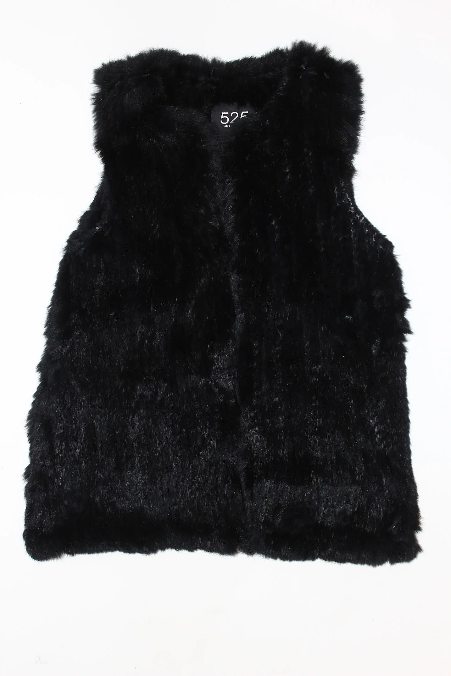 525 America black rabbit fur vest