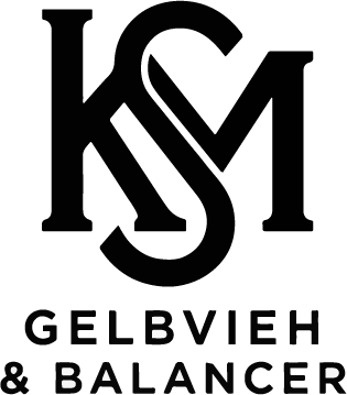 Logo with the letters KSM and the words Gelbvieh & Balancer