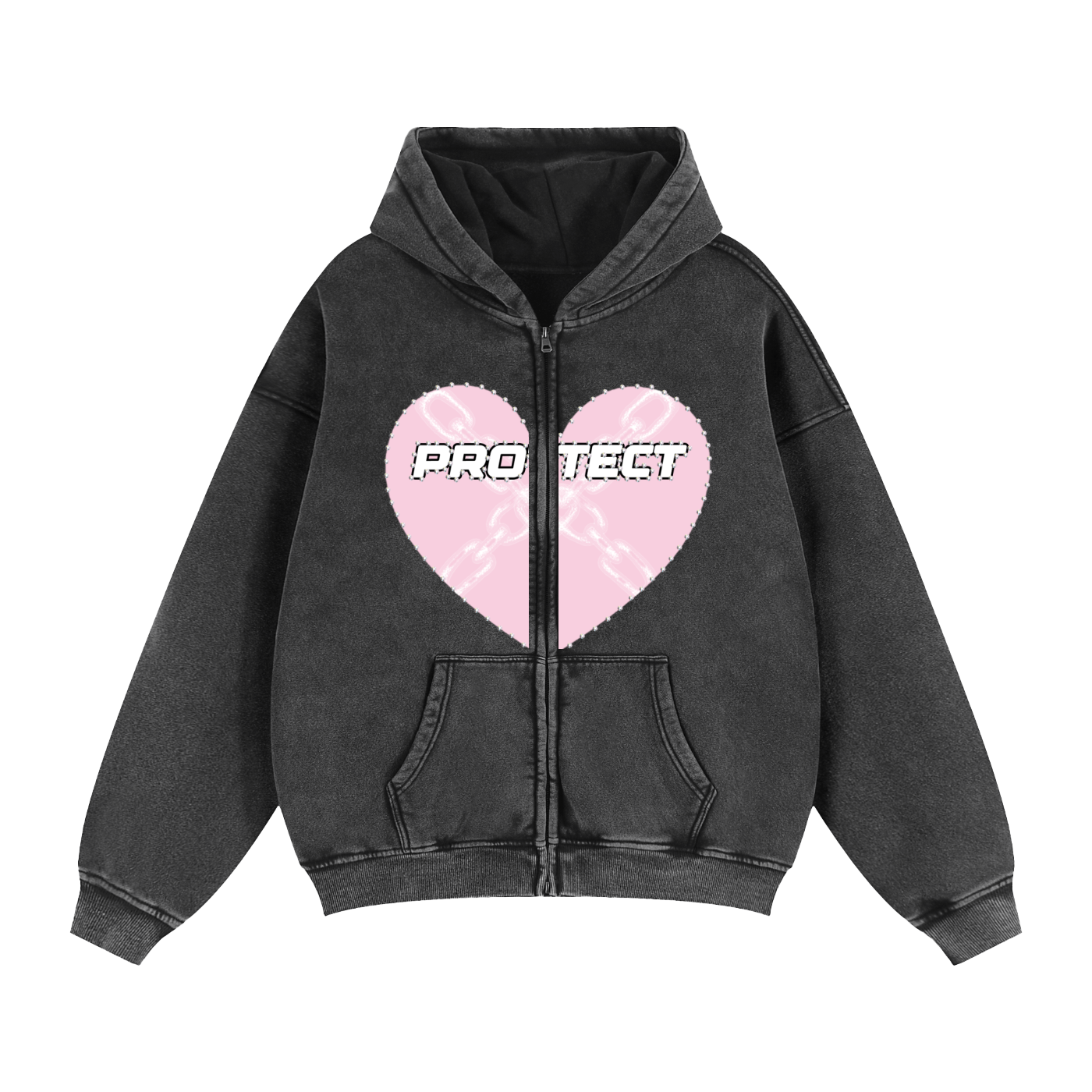 Zip-Through Boxy Fleece Hoodie