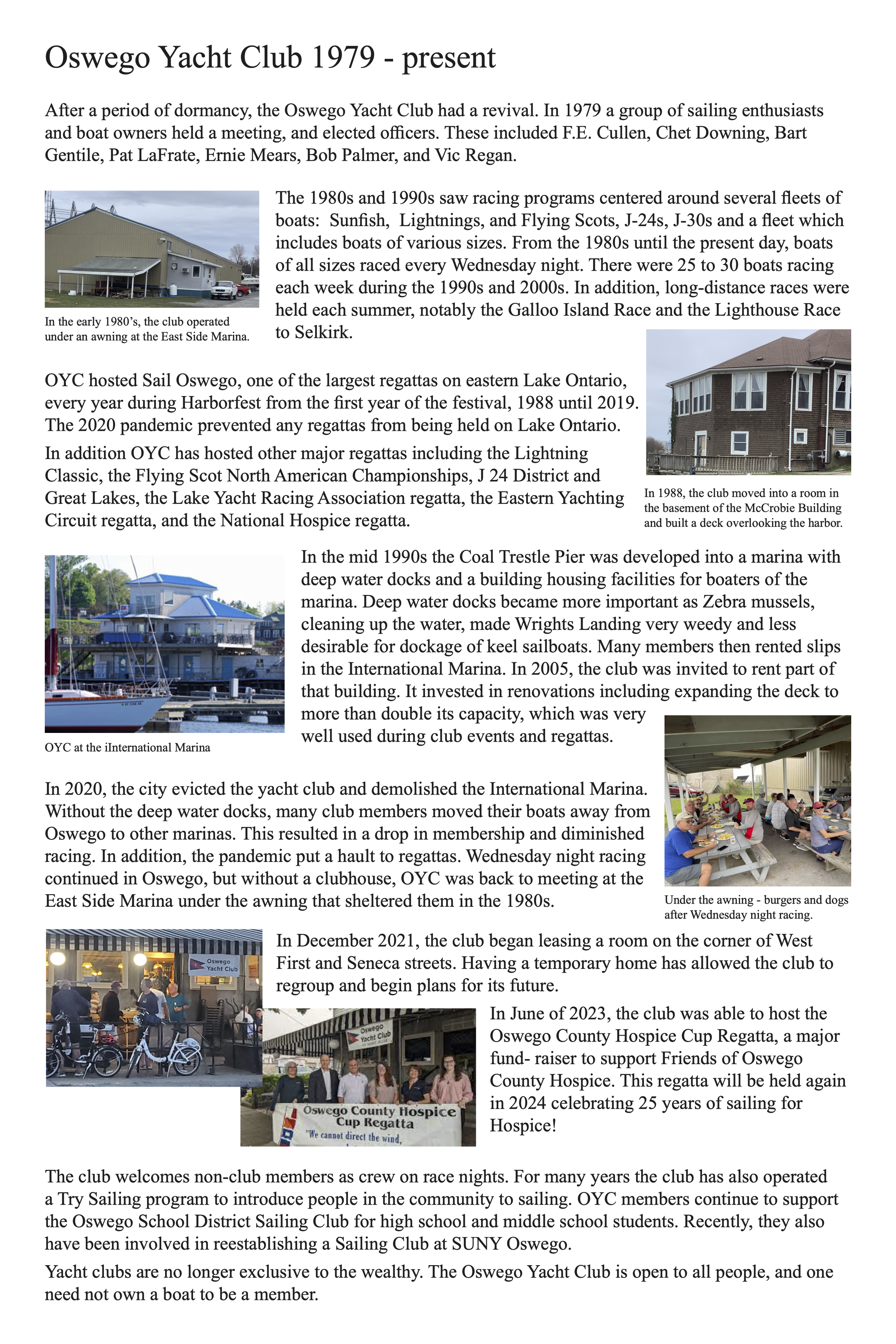 Oswego Yacht Club History - 1