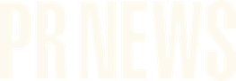 The text 'PR NEWS' in bold, 3D-style letters.