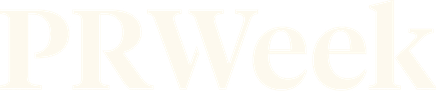 Close-up of the text 'PR Weekly' in bold white letters on a dark background.