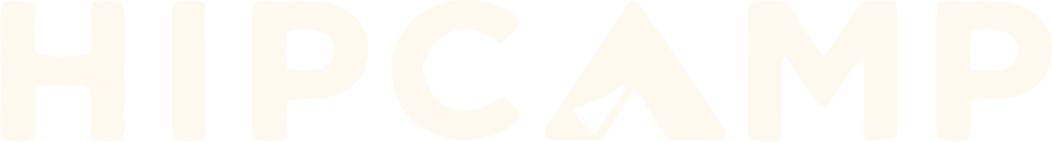 The word "HIPCAMP" in bold, white letters on a black background.