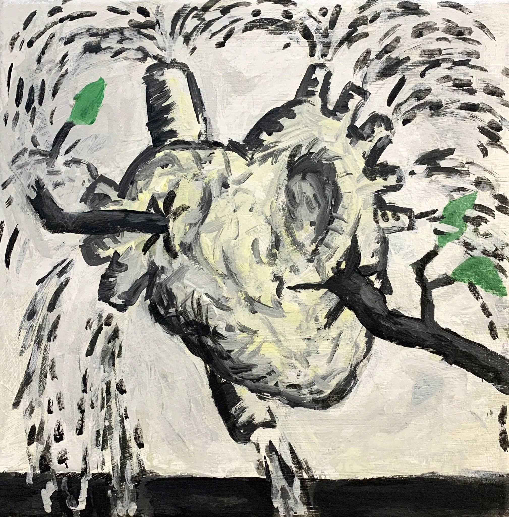 DEAD OR DYING PALE HEART, 2020
Acrylic on canvas, 10 x 10 inches (Sold)