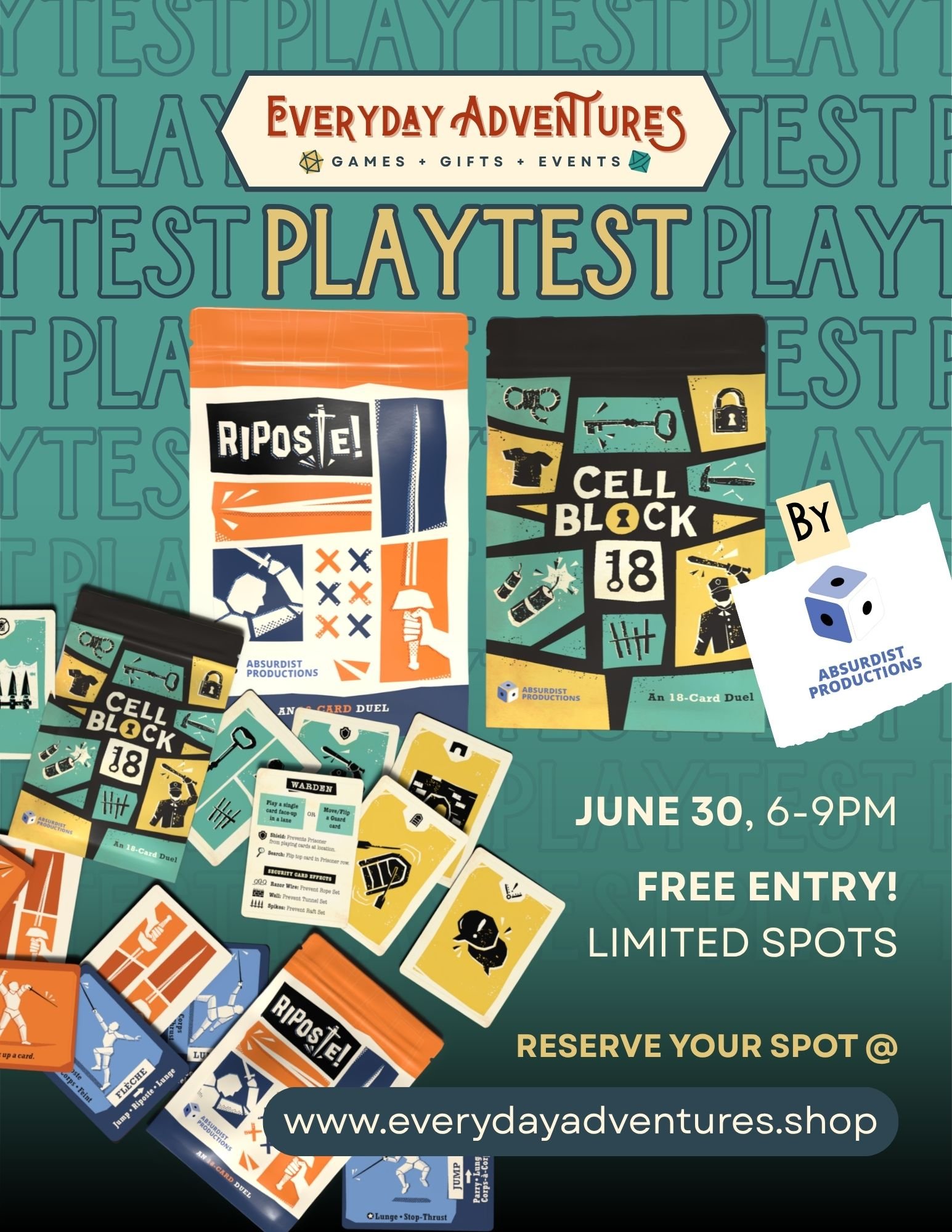 PLAYTEST - Riposte + Cell Block 18
