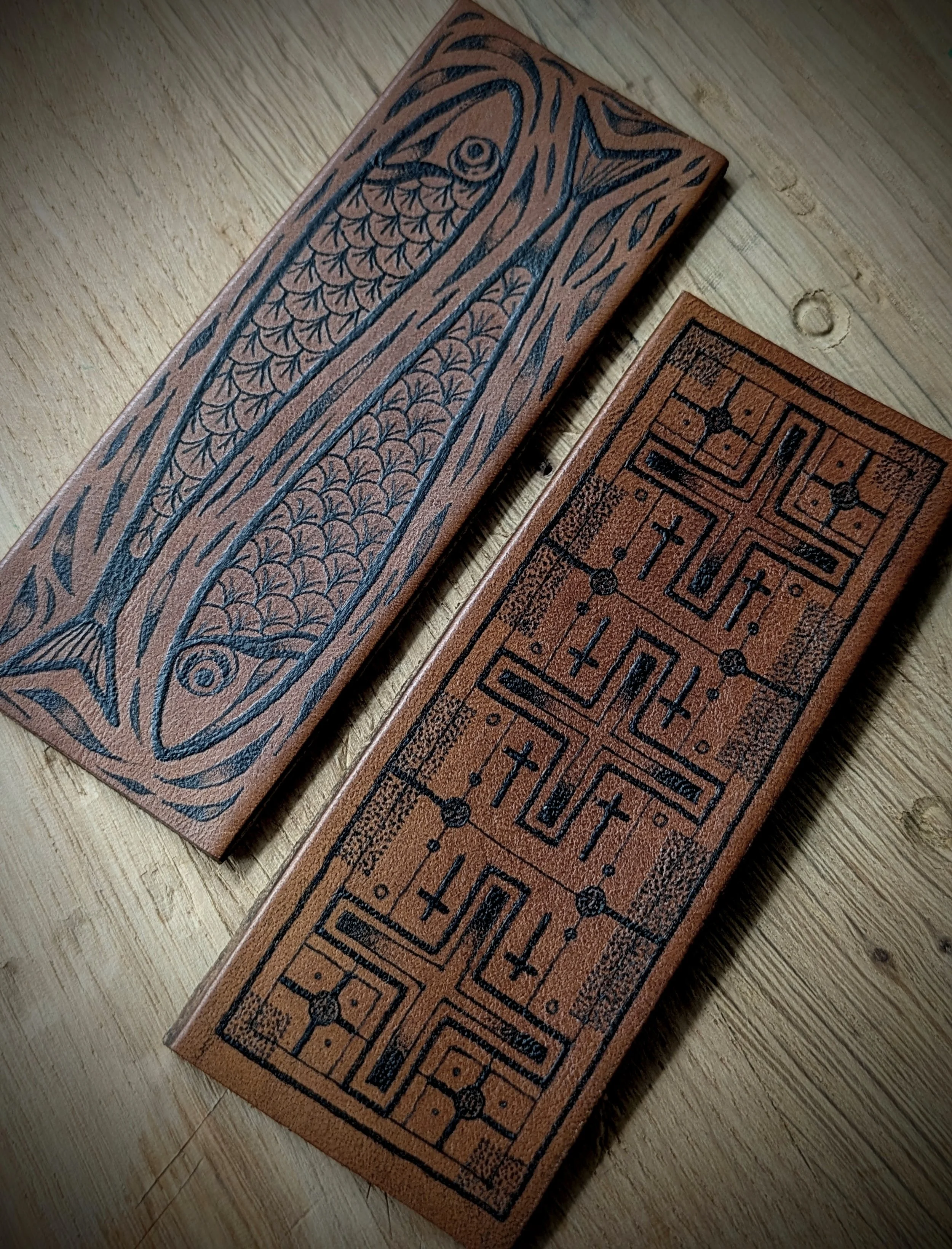 Tattooing leather