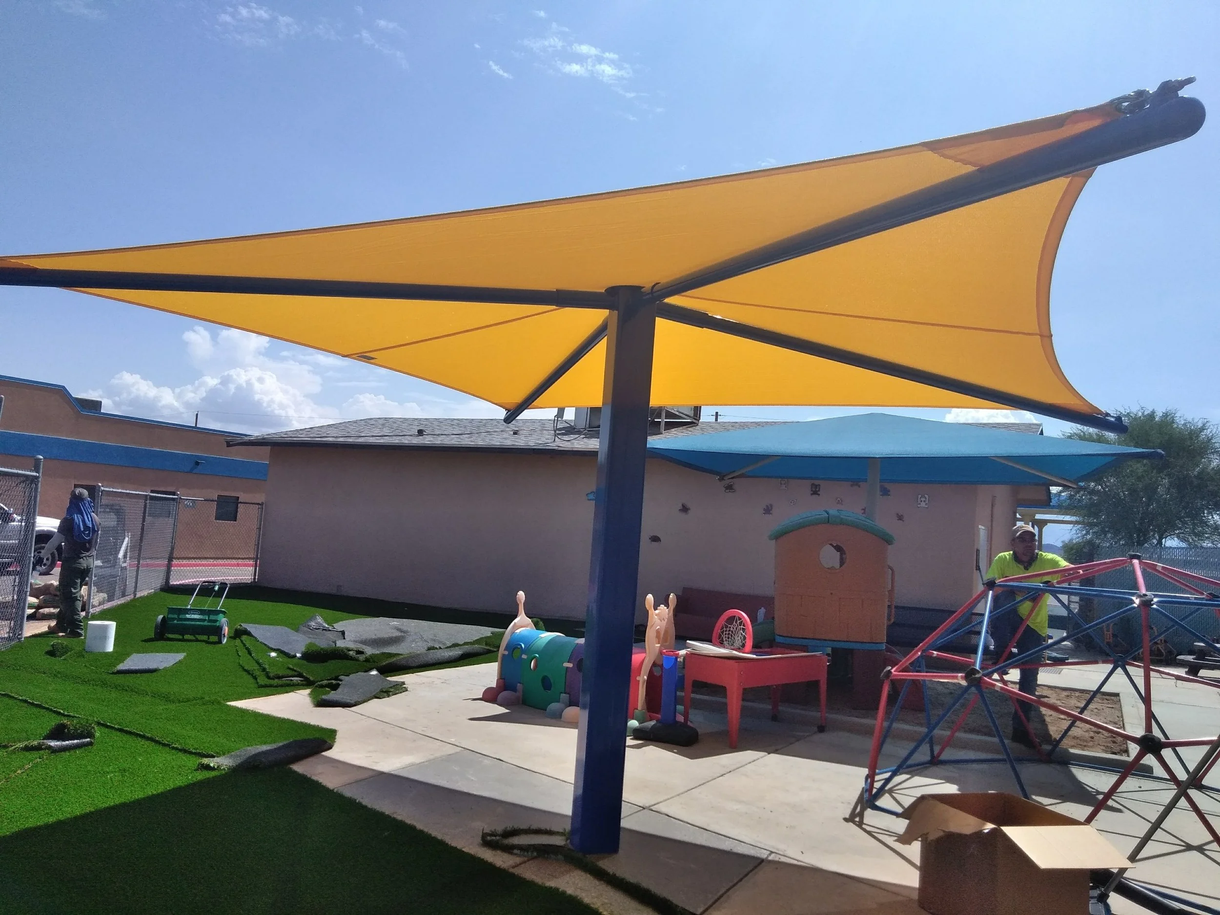 new shade structure and improvements to Mountain View high school preschool program