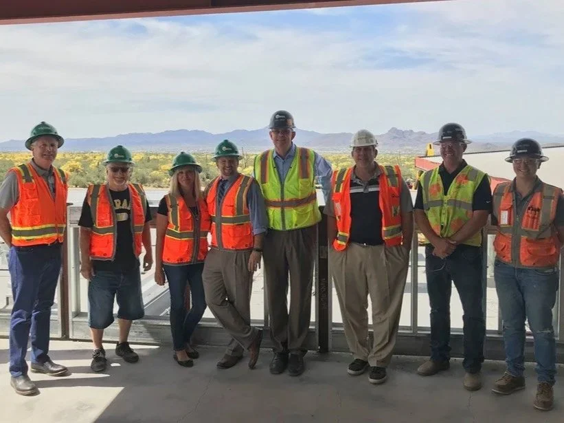 Russ and a school team doing a safety walk through on campus