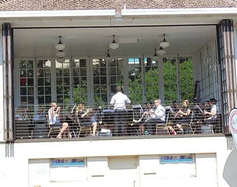 Band playing in Bournemouth Bandstand
