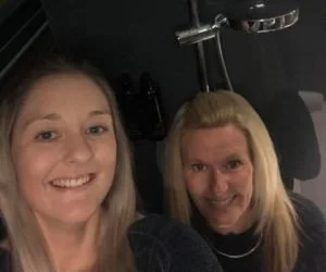 Two women in hotel