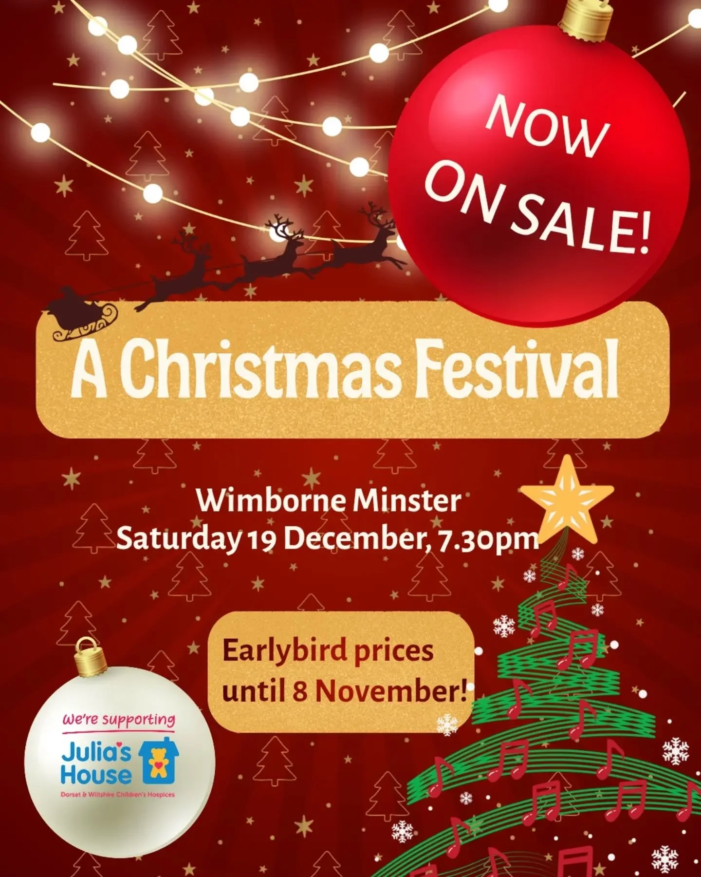 We are super excited to announce that tickets are now on sale for our very popular Christmas Concert at Wimborne Minster on Saturday 19 December! 

Take advantage of our early bird rate by purchasing a ticket before 8 November and secure yourself a s