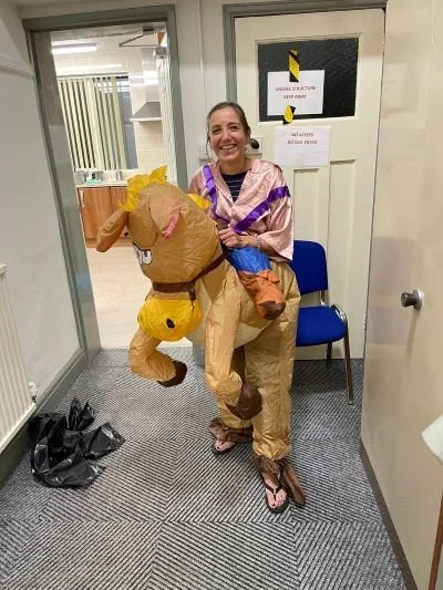Band chairperson in horse outfit