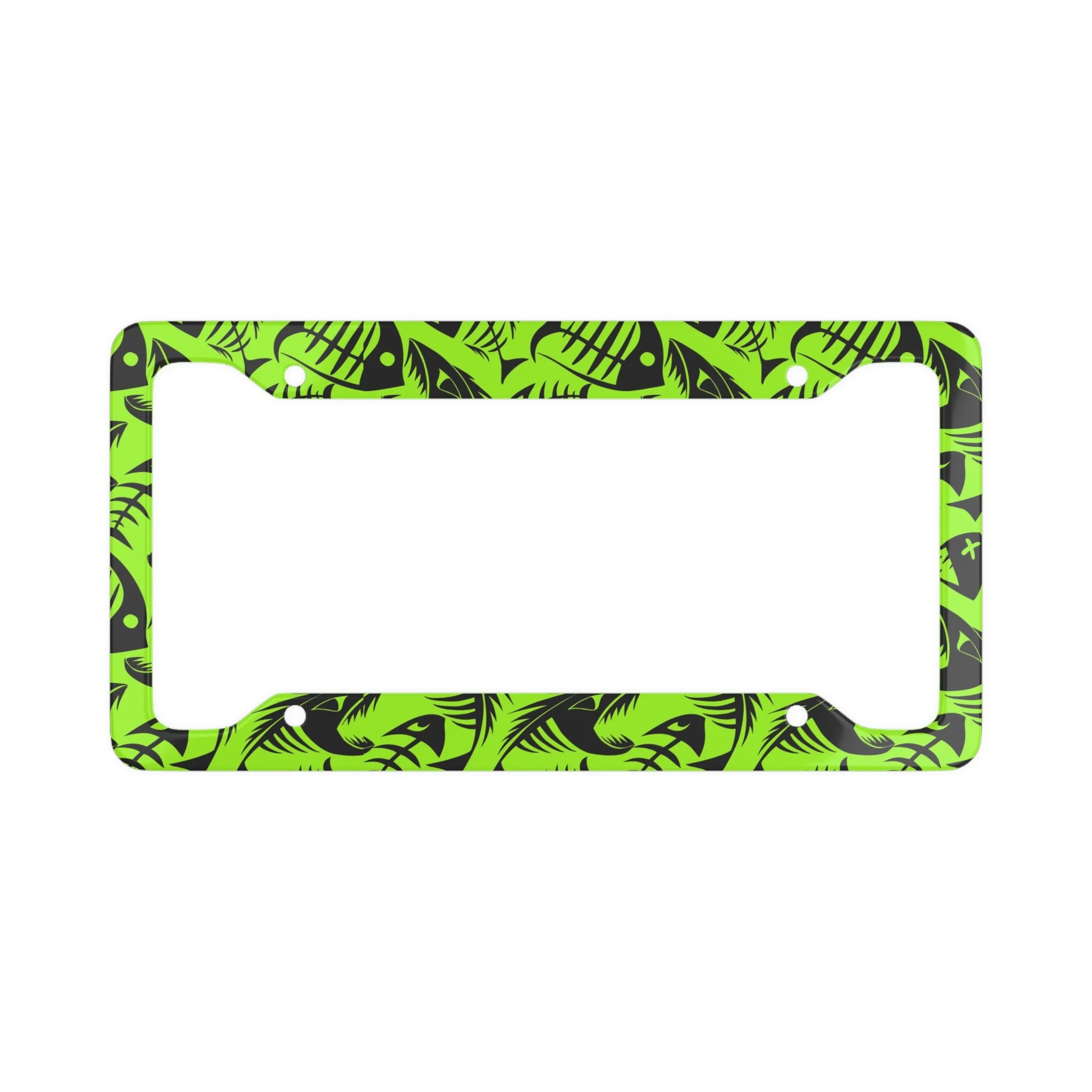 Neon Green Skull License Plate Frame
