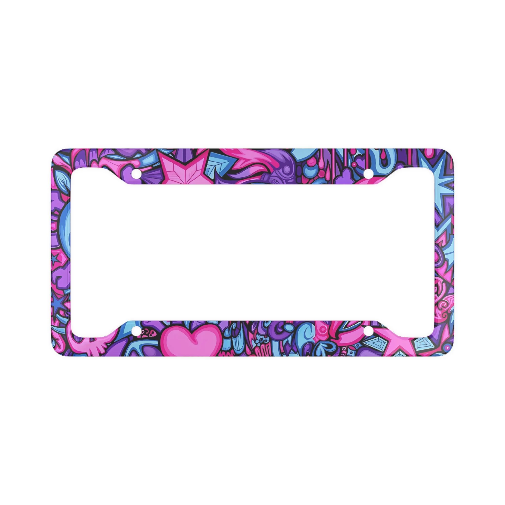 Pink & Purple Hearts License Plate Frame