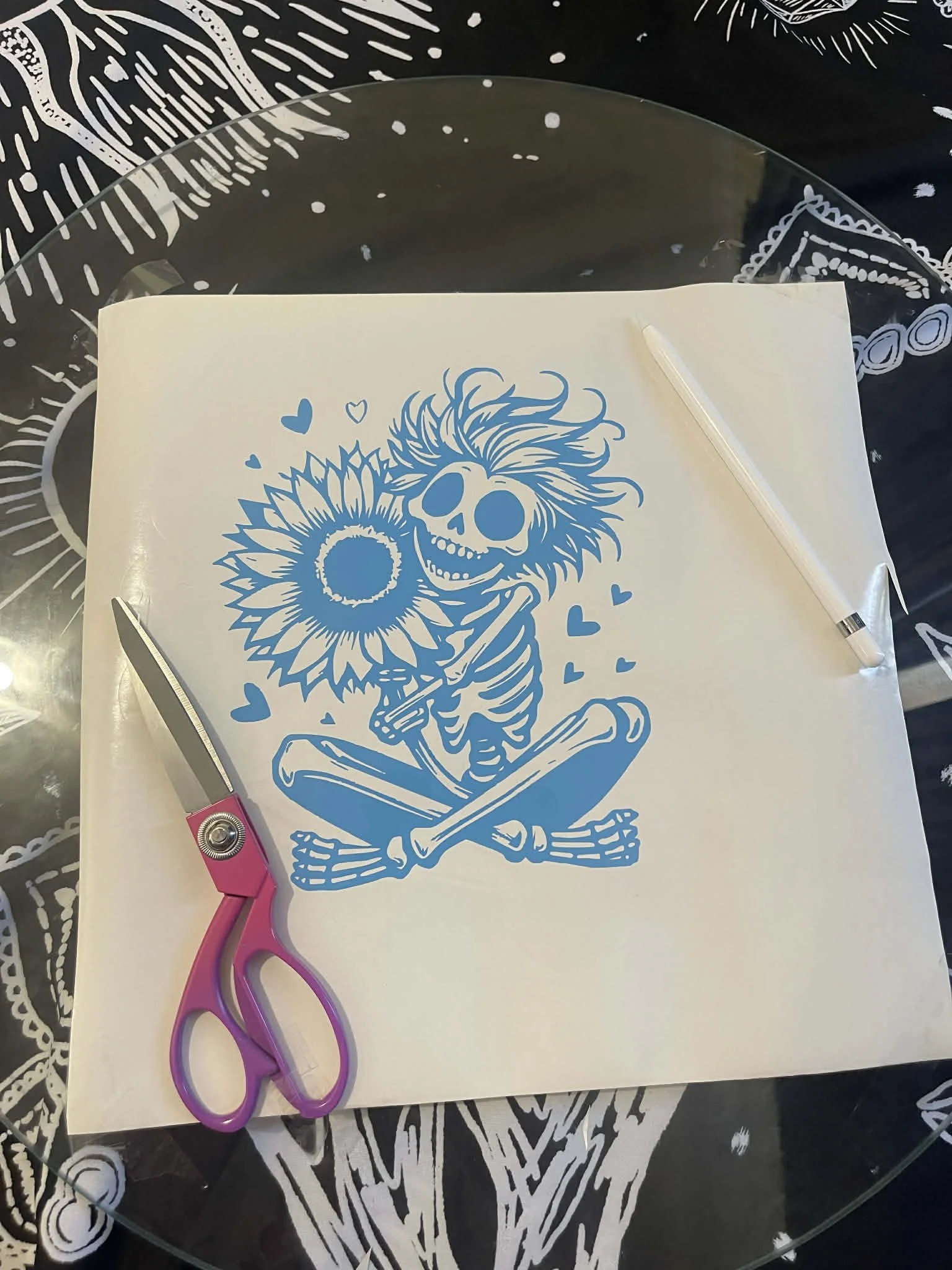 "Sunflower-Skeleton" 9x9(in)