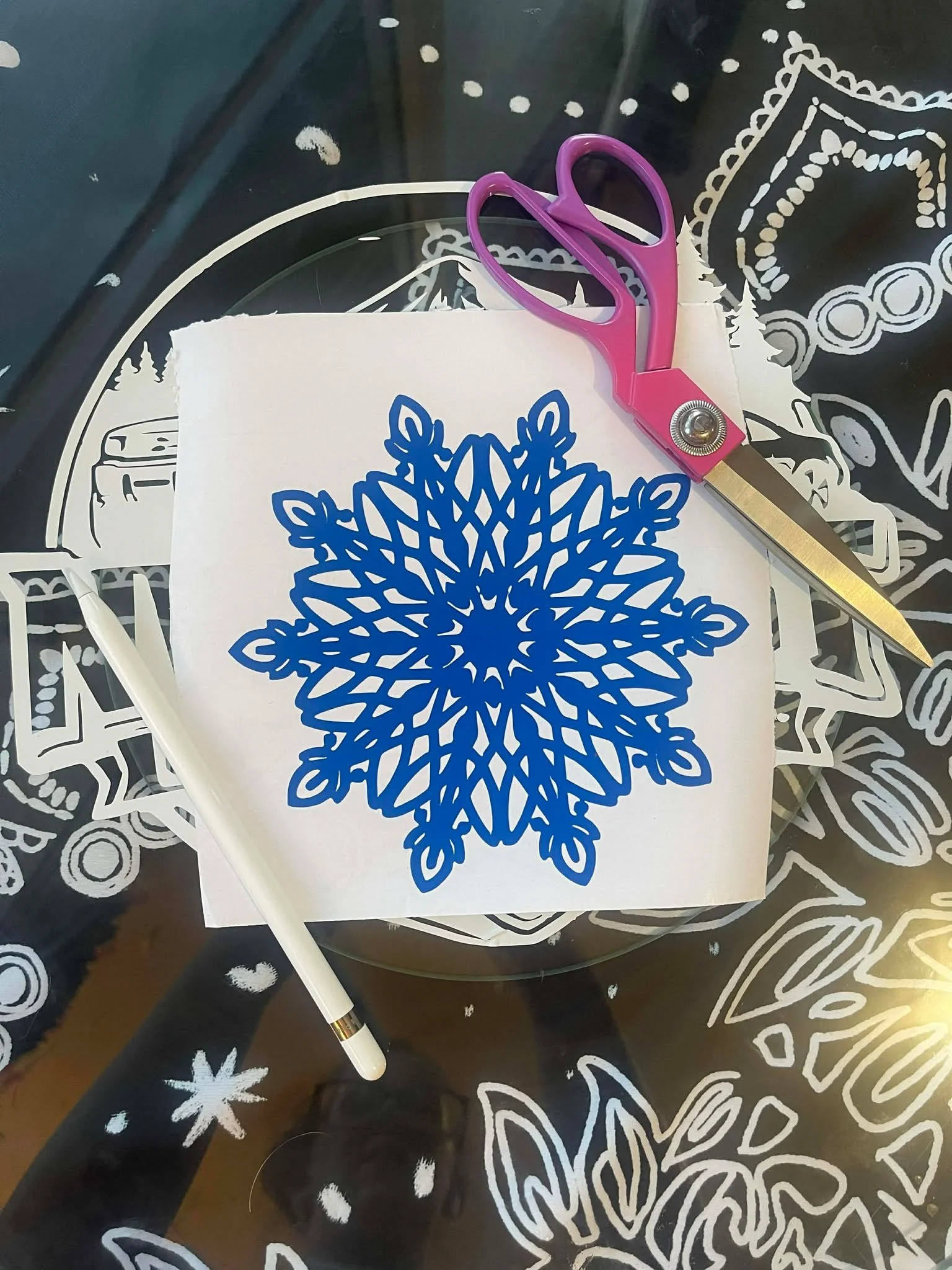 "Geometric-Snowflake" 10cm x 10cm