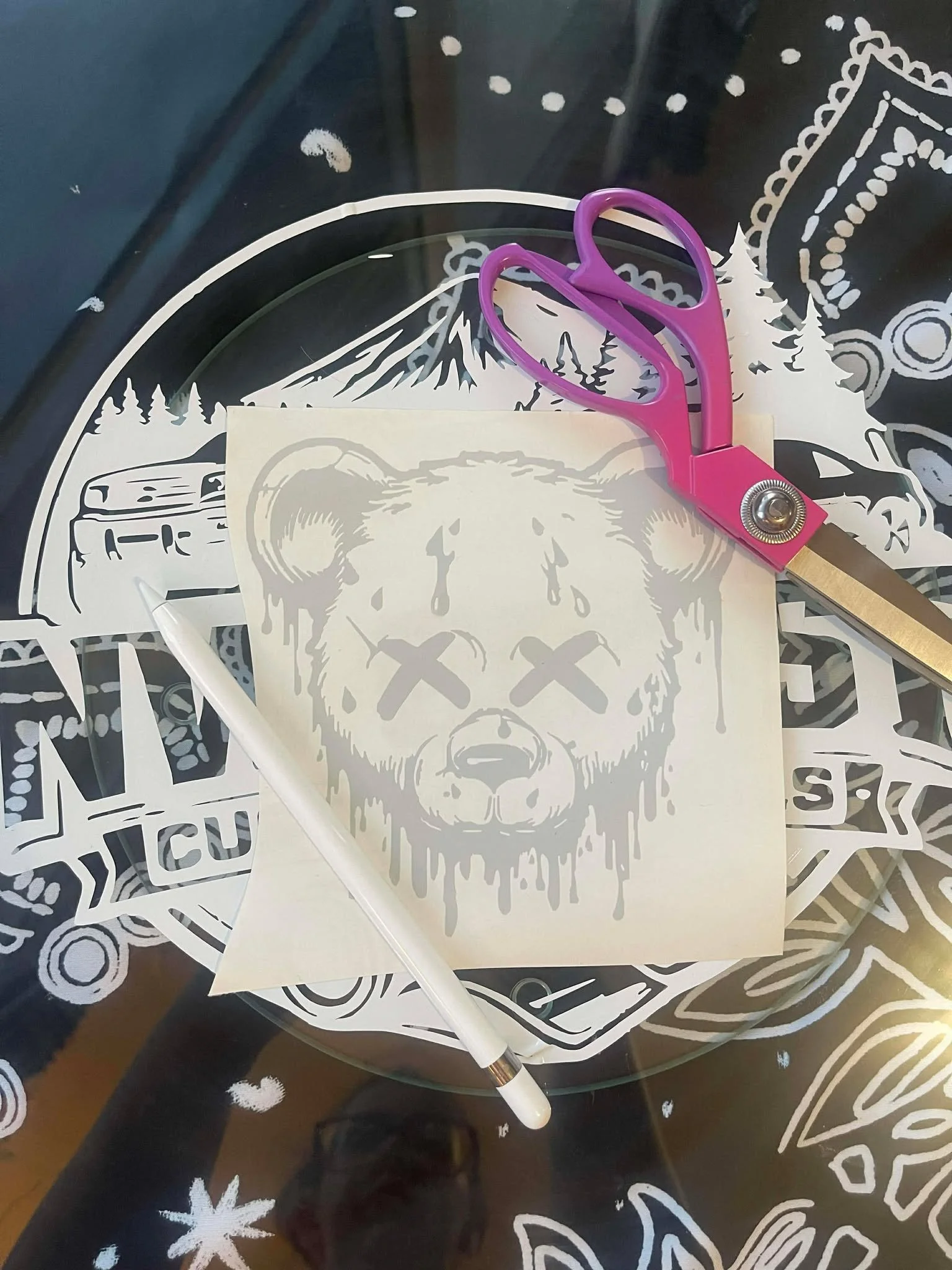 "Cross-Eyed-Bear" 10cm x 10cm