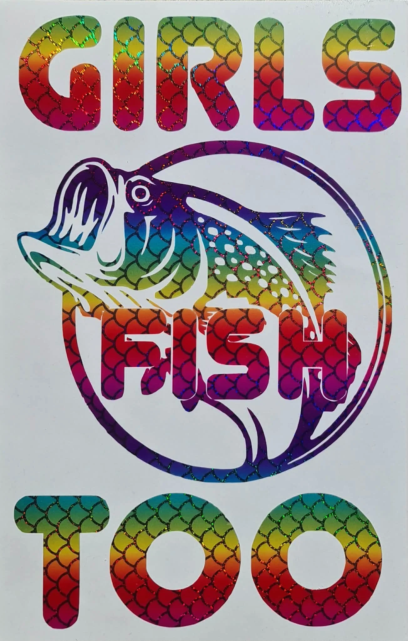 Holographic "Girls-Fish-Too" 15cm x 23cm