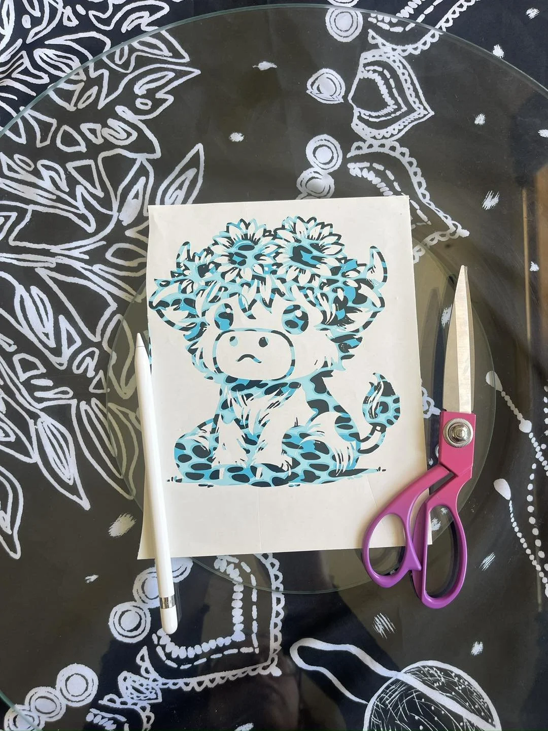 "Floral-Cub" Permanent Vinyl Car Decal