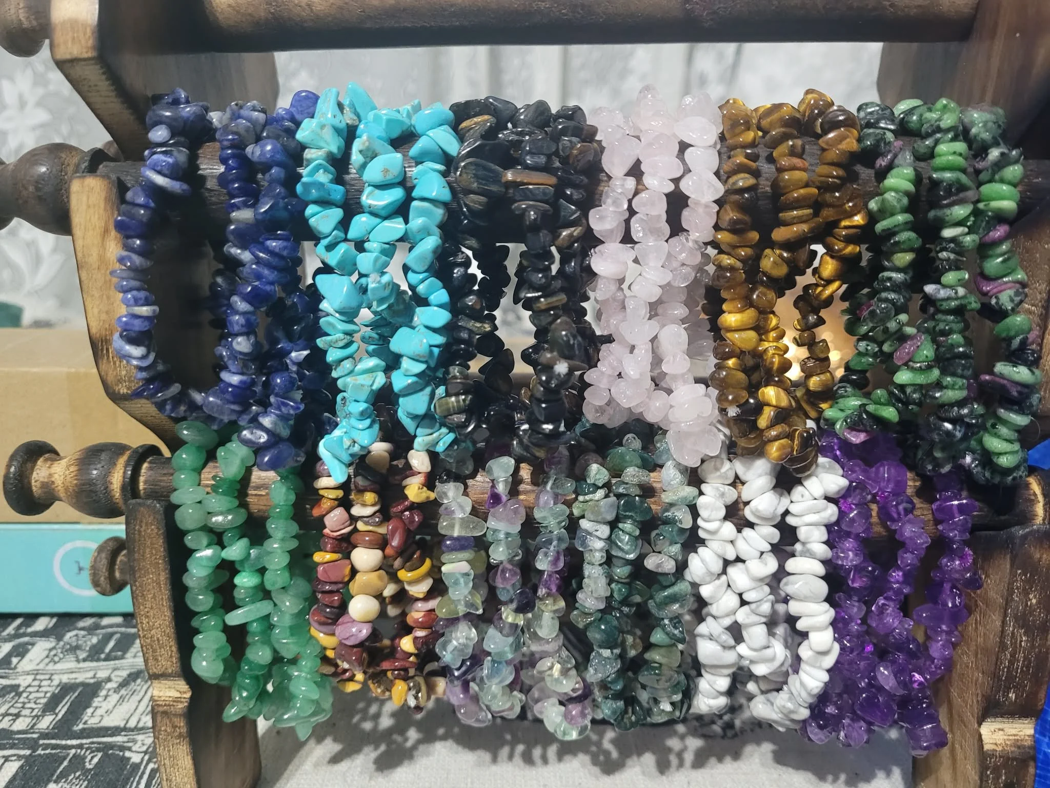 Crystal chip bracelets